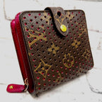 Louis Vuitton Monogram Perfo Compact Zip Fuchsia Pink Wallet