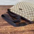 Gucci GG Canvas Nylon Shoulder Bag Brown Large — view 6