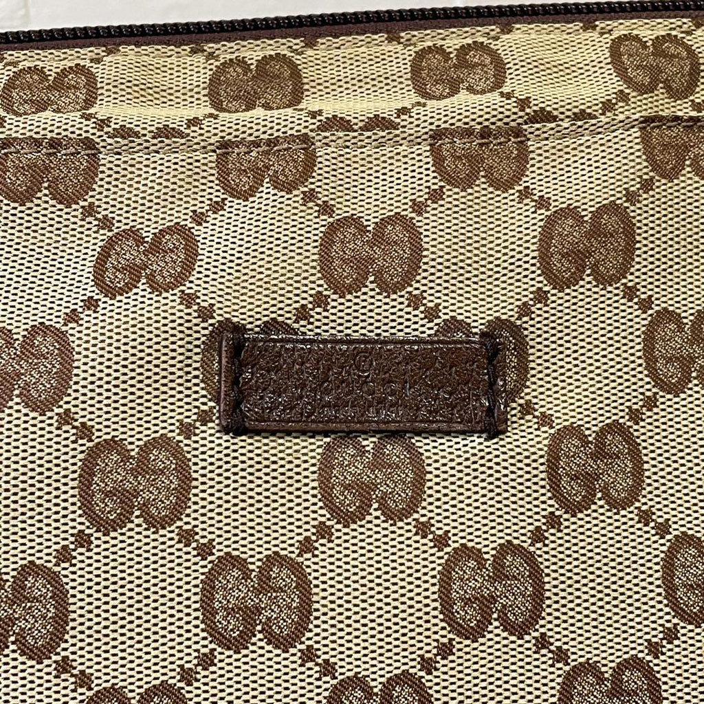 Gucci GG Canvas Nylon Shoulder Bag Brown Large — view 9