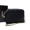Chanel Caviar Leather Quilted Chain Shoulder Bag CC Logo