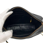 Chanel Caviar Leather Quilted Chain Shoulder Bag CC Logo — view 8
