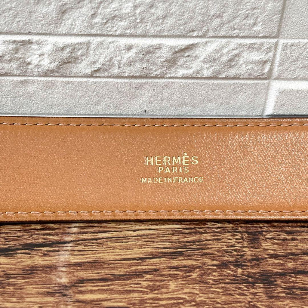 Hermes Leather Buckle Gold Belt Bordeaux — view 7