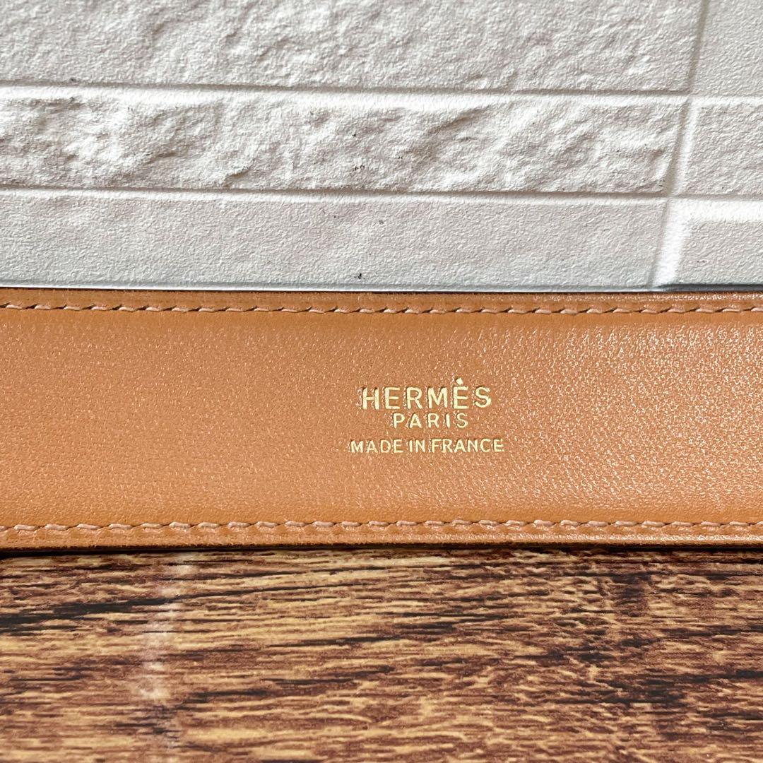Hermes Leather Buckle Gold Belt Bordeaux — view 7