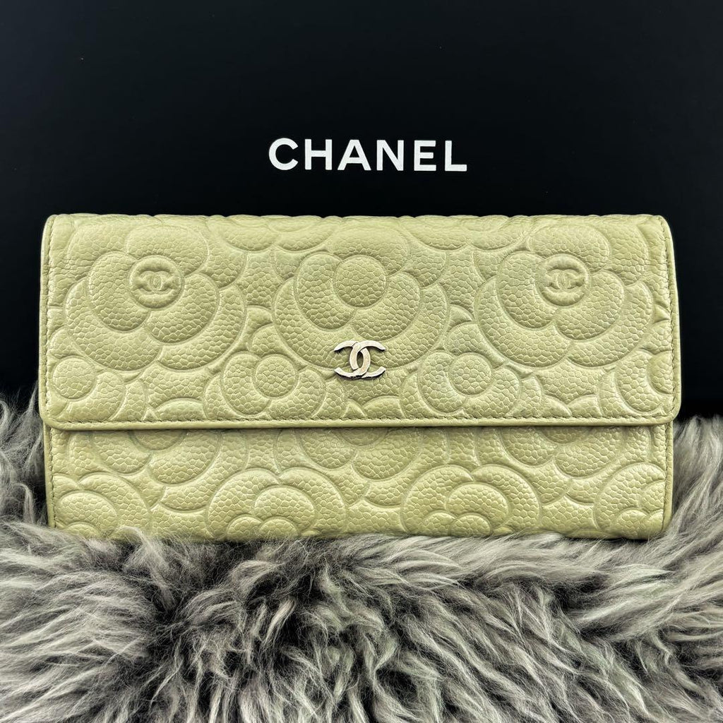Chanel Wallet Camellia Embossed Flap SG