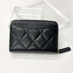 Chanel Caviar Leather CC Logo Zip Coin Purse Wallet Card Case — view 3