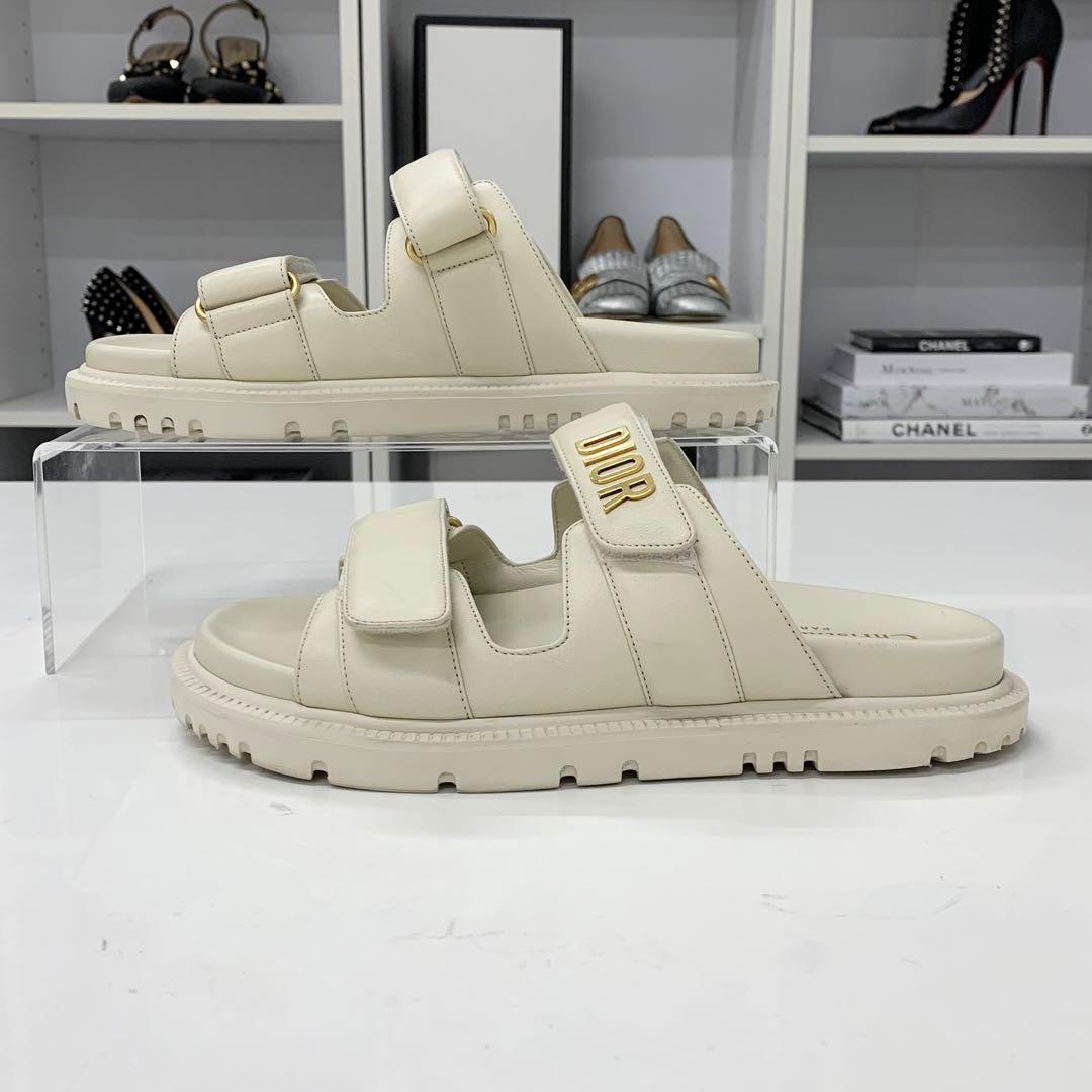 Dior Act Lambskin Velcro Strap Sandals — view 3