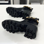 Gucci Leather Bijou GG Marmont Belt Side Gore Short Boots — view 7