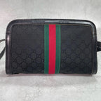 Gucci GG Sherry Line Shoulder Bag Black Leather — view 3