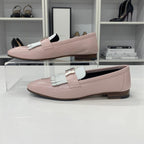 Hermes Royale Leather Fringe Loafers Pink White — view 3