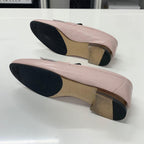 Hermes Royale Leather Fringe Loafers Pink White — view 6