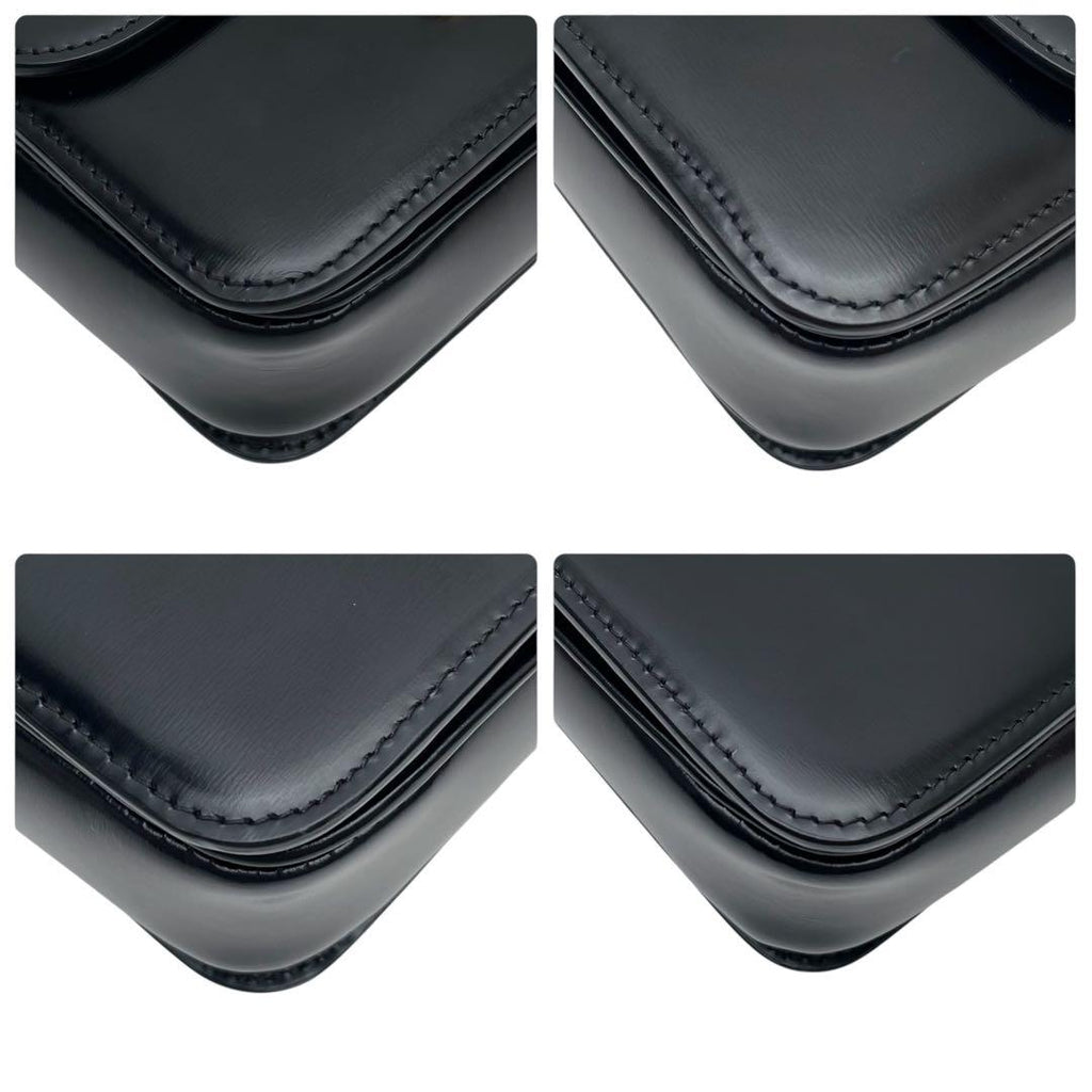 Celine Leather Teen Triomphe Shoulder Bag Black — view 4
