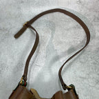 Gucci GG Sherry Line Shoulder Bag Brown Leather Drawstring — view 4