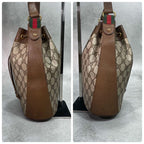 Gucci GG Sherry Line Shoulder Bag Brown Leather Drawstring — view 7