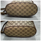 Gucci GG Sherry Line Shoulder Bag Brown Leather Drawstring — view 8