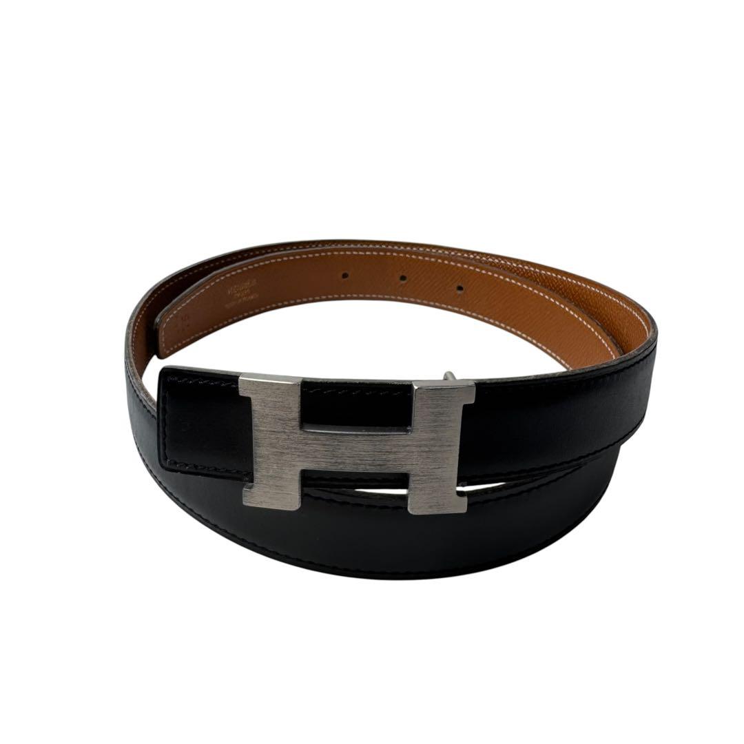 Hermes Constance H Belt 75 Black Brown Buckle — view 2