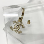 Chanel Earrings CC Logo Hoop Rhinestone Gold Multicolor — view 4