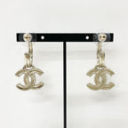 Chanel Earrings CC Logo Hoop Rhinestone Gold Multicolor — view 8