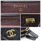 Chanel Lambskin Quilted Zip Wallet Black — view 7