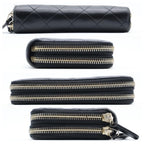 Chanel Lambskin Quilted Zip Wallet Black — view 9