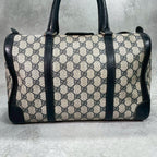 Gucci GG Boston Bag Hand Navy Leather Gold — view 3