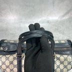 Gucci GG Boston Bag Hand Navy Leather Gold — view 4