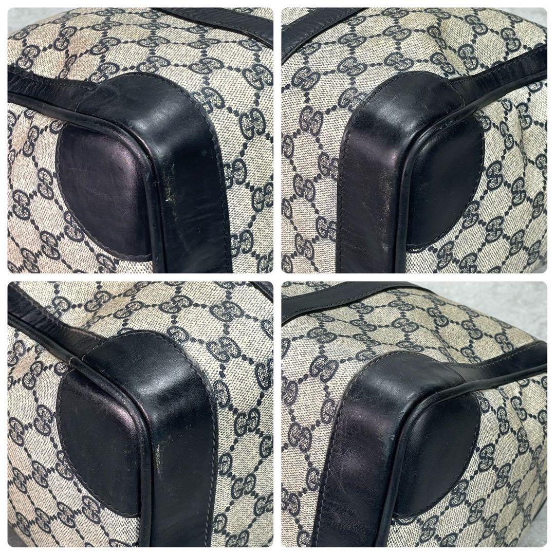 Gucci GG Boston Bag Hand Navy Leather Gold — view 9