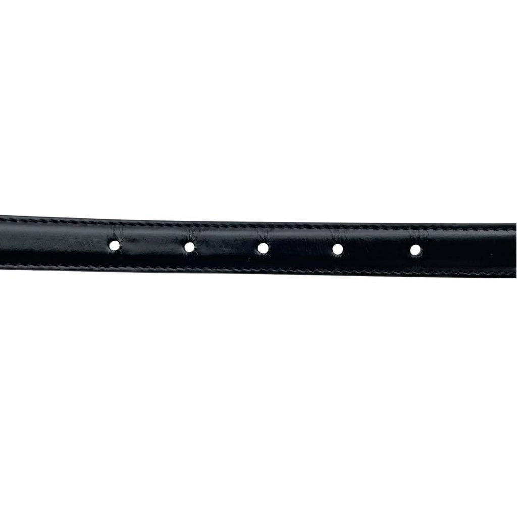 Celine Leather Triomphe Buckle Gold Belt Black — view 5