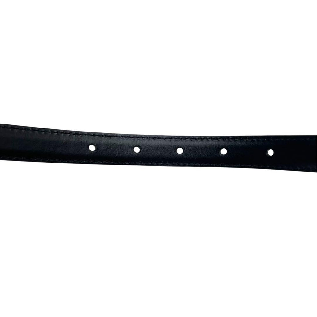Celine Leather Triomphe Buckle Gold Belt Black — view 6