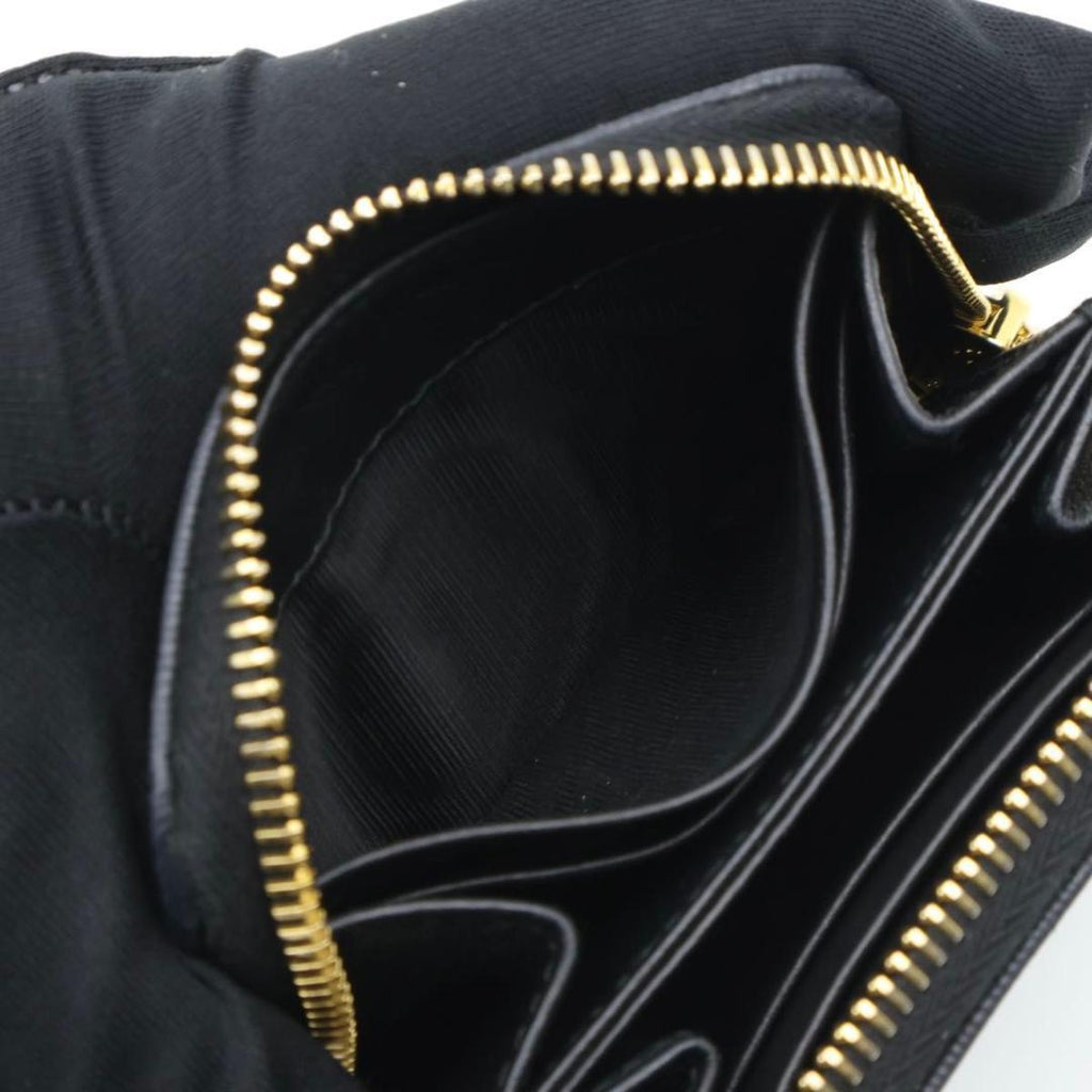 Prada Zip Coin Purse Metal Logo Vitello Move Black — view 3