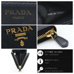 Prada Zip Coin Purse Metal Logo Vitello Move Black — view 7