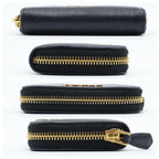 Prada Zip Coin Purse Metal Logo Vitello Move Black — view 9