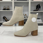 Hermes Vol Vert Knit Leather Exlibris Short Boots — view 2