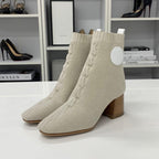 Hermes Vol Vert Knit Leather Exlibris Short Boots — view 3