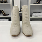 Hermes Vol Vert Knit Leather Exlibris Short Boots — view 4