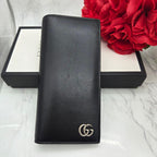 Gucci Wallet GG Marmont Silver Black
