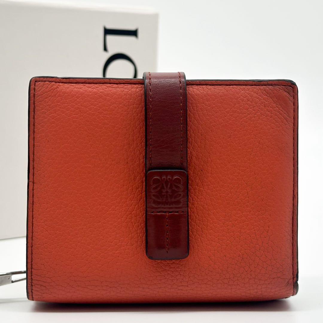 Loewe Vertical Wallet Compact Small Orange Anagram — view 2