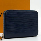 Louis Vuitton Zippy Coin Purse Epi Navy Compact Leather