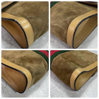 Gucci Sherry Line Clutch Suede Brown Leather — view 7