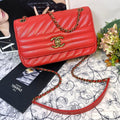 Chanel Mademoiselle Shoulder Bag Red Gold
