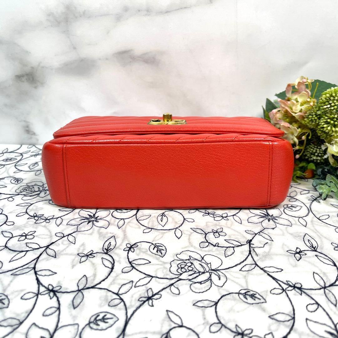 Chanel Mademoiselle Shoulder Bag Red Gold — view 8