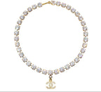 Chanel CC Logo Rhinestone Necklace — view 2