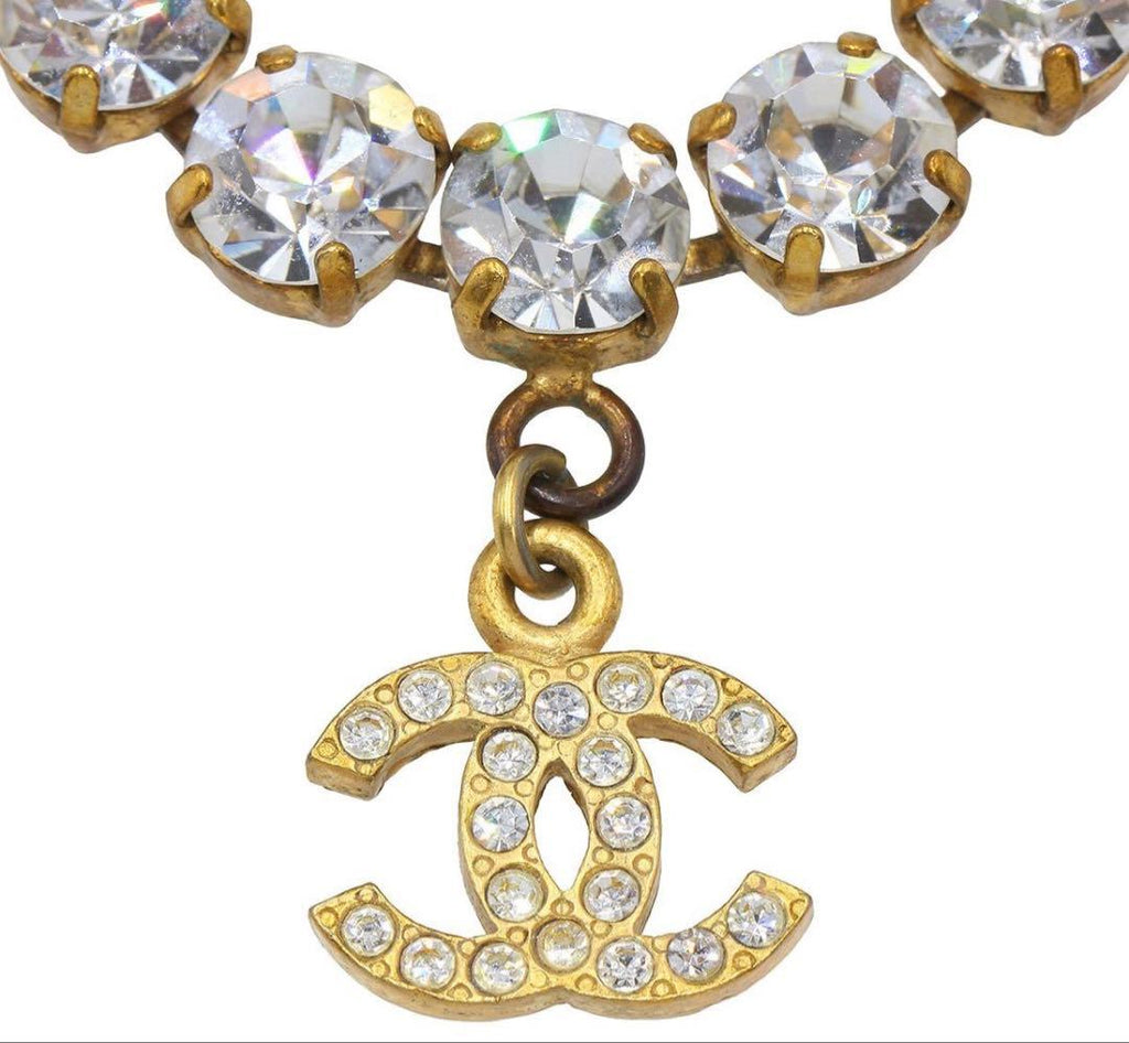 Chanel CC Logo Rhinestone Necklace — view 4