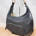 Fendi Zucchino Logo Charm Hobo Shoulder Bag Zucca