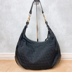 Fendi Zucchino Logo Charm Hobo Shoulder Bag Zucca — view 3