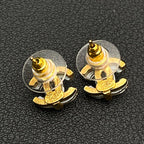 Chanel CC Logo Earrings Clear Icon Gold Coco — view 3