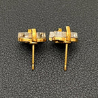 Chanel CC Logo Earrings Clear Icon Gold Coco — view 6