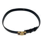 Celine Leather Gold Triomphe Buckle Belt Black — view 4