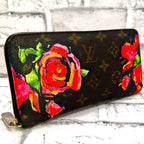 Louis Vuitton Monogram Rose Stevens Sprouse Zippy Wallet