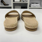 Chanel CC Logo Fabric Sandals Beige Gold — view 5