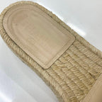 Chanel CC Logo Fabric Sandals Beige Gold — view 7